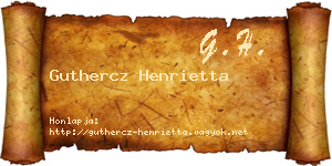 Guthercz Henrietta névjegykártya